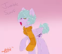 Size: 4000x3500 | Tagged: safe, artist:asksweettart, derpibooru import, oc, unofficial characters only, pegasus, pony, art trade, clothes, cute, fanart, jumblescarf, scarf, shiny, solo