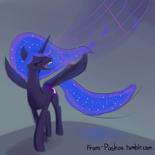 Size: 1000x1000 | Tagged: 30 minute art challenge, artist:pashoo, derpibooru import, nightmare moon, safe, singing, solo