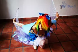 Size: 960x638 | Tagged: artist:saizardrancher, cosplay, derpibooru import, human, irl, irl human, photo, rainbow dash, safe, solo