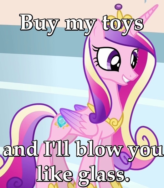 Size: 600x687 | Tagged: suggestive, derpibooru import, edit, edited screencap, screencap, princess cadance, alicorn, pony, caption, double entendre, glassblowing, implied blowjob, implied oral, implied sex, innuendo, marketing, merchandising, solo, text edit