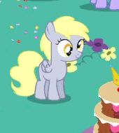 Size: 170x190 | Tagged: animated, cute, derpabetes, derpibooru import, derpy hooves, dreamy, filly, filly derpy, pinkie pride, safe, screencap, season 4, solo