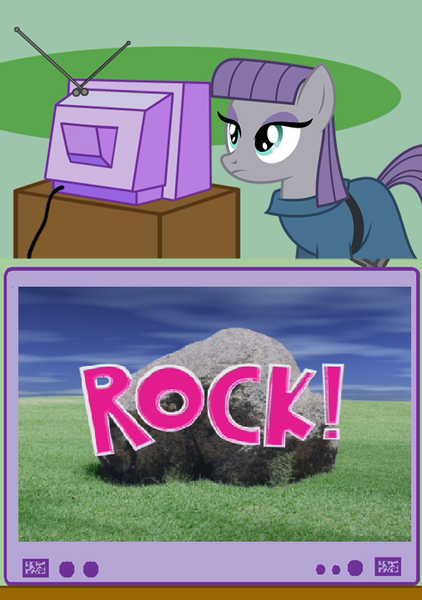 Size: 506x720 | Tagged: derpibooru import, exploitable meme, irl, maud pie, meme, obligatory pony, photo, rock, safe, spongebob squarepants, the spongebob squarepants movie, tv meme