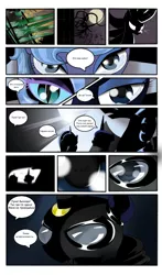 Size: 1700x2888 | Tagged: artist:artknorke, comic, derpibooru import, mane-iac, nightmare moon, princess luna, russian, safe, source needed, useless source url