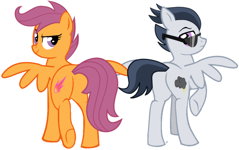 Size: 1174x735 | Tagged: safe, artist:dreamcasterpegasus, derpibooru import, rumble, scootaloo, female, male, older, plot, plot pair, rumbloo, shipping, straight, sunglasses