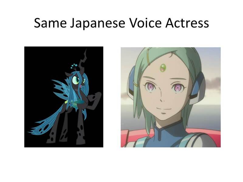 Size: 960x720 | Tagged: derpibooru import, eureka, eureka seven, exploitable meme, japan, japanese, kaori nazuka, meme, queen chrysalis, safe, same voice actor