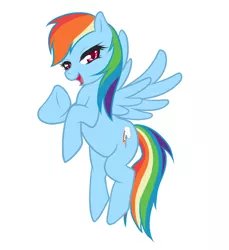 Size: 734x800 | Tagged: safe, artist:o0reika0o, derpibooru import, rainbow dash, pegasus, pony, female, flying, hooves, mare, open mouth, simple background, solo, spread wings, vector, white background, wings