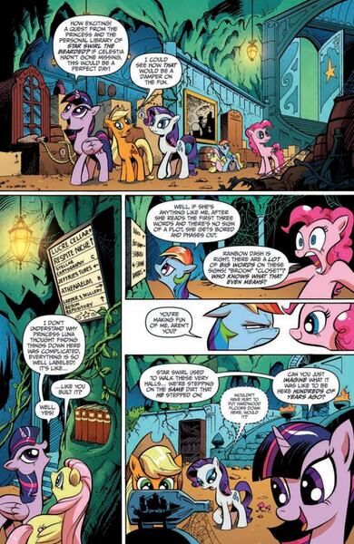 Size: 636x978 | Tagged: safe, artist:andypriceart, derpibooru import, idw, applejack, fluttershy, pinkie pie, princess luna, rainbow dash, rarity, spike, twilight sparkle, twilight sparkle (alicorn), alicorn, pony, vampire, spoiler:comic, spoiler:comic17, barnabas collins, dark shadows, female, idw advertisement, mane six, mare, preview, star trek