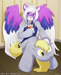 Size: 723x900 | Tagged: safe, artist:tokinogami, derpibooru import, derpy hooves, pegasus, pony, female, furry, fursuit, mare