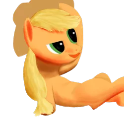 Size: 1024x1024 | Tagged: applejack, artist:drakmire, derpibooru import, on back, safe, simple background, solo