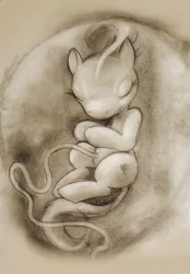 Size: 1600x2300 | Tagged: safe, artist:darkdoomer, derpibooru import, diamond tiara, pony, age regression, baby, baby pony, fetus, foal, in utero, solo, umbilical cord, uterus