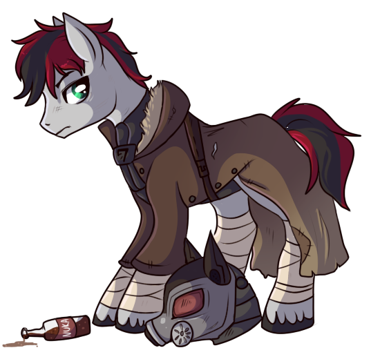 Size: 550x520 | Tagged: artist:lulubell, bottle, clothes, coat, derpibooru import, fallout, fallout equestria, helmet, ncr, ncr ranger, new canterlot republic, nuka cola, oc, ponified, safe, simple background, solo, transparent background, unofficial characters only