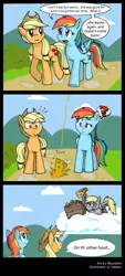 Size: 1600x3546 | Tagged: safe, artist:blayaden, derpibooru import, applejack, derpy hooves, rainbow dash, pegasus, pony, cheese, comic, female, mare