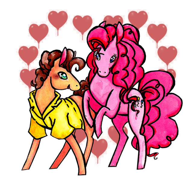 Size: 1154x1074 | Tagged: safe, artist:inya-spring, derpibooru import, cheese sandwich, pinkie pie, cheesepie, female, hoers, male, shipping, straight