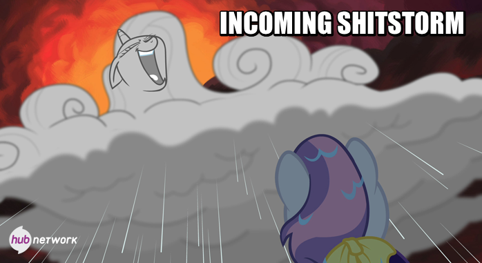 Size: 698x381 | Tagged: safe, derpibooru import, edit, edited screencap, screencap, rarity, sweetie belle, for whom the sweetie belle toils, season 4, image macro, meme, raricloud, the hub, vulgar