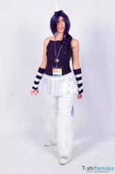 Size: 1275x1920 | Tagged: artist needed, artist:toshiyamioka, clothes, convention, cosplay, derpibooru import, fingerless gloves, gloves, human, irl, irl human, leg warmers, photo, rarity, safe, solo, taiyou con, taiyou con 2012