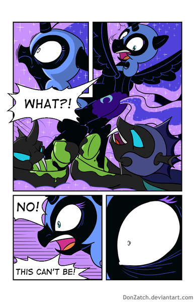 Size: 792x1224 | Tagged: artist:donzatch, changeling, changeling slime, comic, comic:tale of twilight, derpibooru import, nightmare moon, safe, slime