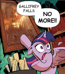 Size: 862x983 | Tagged: safe, derpibooru import, edit, idw, twilight sparkle, twilight sparkle (alicorn), alicorn, pony, spoiler:comic, spoiler:comic17, day of the doctor, doctor who, female, gallifrey falls no more, mare, meme