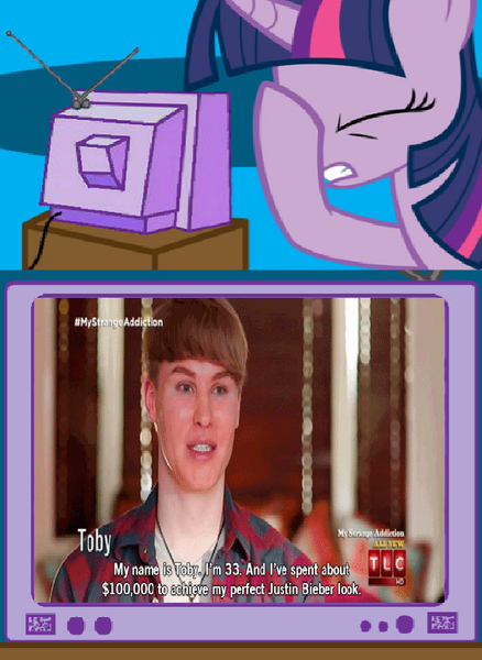 Size: 563x771 | Tagged: abomination, derpibooru import, exploitable meme, facehoof, fail, justin bieber, meme, obligatory pony, safe, tlc, tv meme, twilight sparkle, why