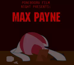 Size: 800x700 | Tagged: artist:daisyhead, crossover, derpibooru import, max payne, oc, oc:flicker, pills, ponibooru film night, safe, solo, unofficial characters only