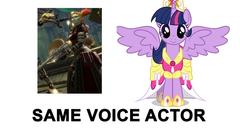 Size: 839x480 | Tagged: safe, derpibooru import, twilight sparkle, twilight sparkle (alicorn), alicorn, pony, exploitable meme, female, guild wars 2, mare, meme, same voice actor, scarlet briar, tara strong, video game