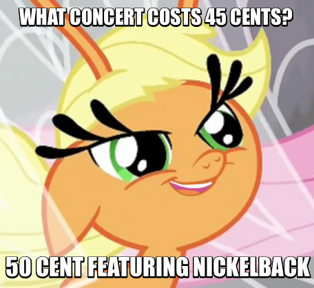 Size: 456x418 | Tagged: 50 cent, applebreezie, applejack, breezie, breeziefied, carlos, carlosjack, derpibooru import, image macro, meme, nickelback, pun, safe, solo, species swap