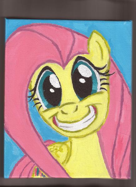 Size: 1700x2338 | Tagged: artist:pwnyville, derpibooru import, fluttershy, grin, safe, smiling, solo