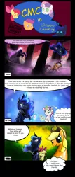 Size: 1350x3150 | Tagged: apple bloom, applejack, artist:d-lowell, comic, compilation, cutie mark crusaders, derpibooru import, for whom the sweetie belle toils, magic, princess luna, rarity, safe, scootachicken, scootaloo, sleepless in ponyville, stare, sweetie belle
