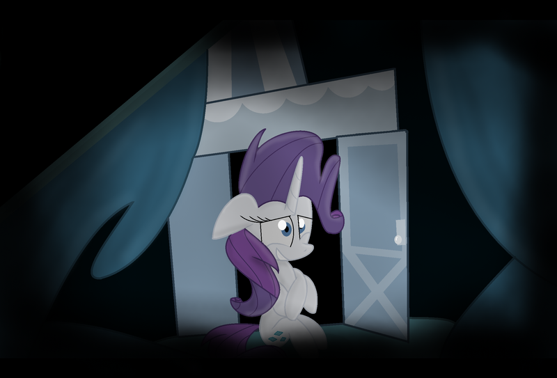 Size: 2168x1472 | Tagged: artist:littlecloudie, bad future, derpibooru import, for whom the sweetie belle toils, insanity, marshmelodrama, nightmare, rarity, safe, scene interpretation, solo