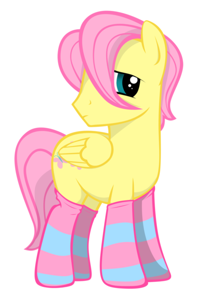 Size: 742x1078 | Tagged: adorascotch, artist:ladynoob, butterscotch, clothes, cute, derpibooru import, fluttershy, rule 63, rule63betes, safe, shyabetes, sock, socks, solo, striped socks