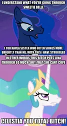 Size: 1494x2797 | Tagged: background pony strikes again, celestia hate, drama, for whom the sweetie belle toils, grammar error, jontron thread, lina inverse, meme, misspelling, princess luna, safe, typo of unintentional hilarity, tyrant celestia, unintentional anime reference, vulgar