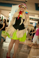 Size: 1360x2048 | Tagged: 2012, artist:noflutter, basket, convention, cosplay, derpibooru import, glasses, granny smith, high heels, human, irl, irl human, metrocon, photo, safe, solo, younger, young granny smith, zap apple