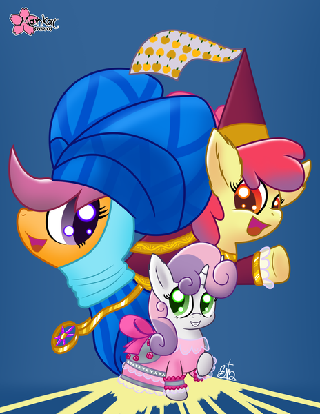 Size: 2550x3300 | Tagged: apple bloom, artist:clouddg, clothes, cutie mark crusaders, derpibooru import, dress, for whom the sweetie belle toils, safe, scootaloo, sweetie belle