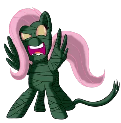 Size: 800x817 | Tagged: safe, artist:infernaldalek, derpibooru import, fluttershy, pegasus, pony, amumu, crossover, flutterrage, league of legends, mummy, solo