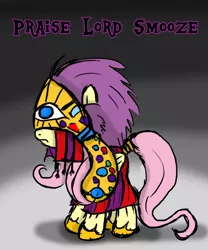 Size: 738x888 | Tagged: artist:velgarn, cult leader fluttershy, derpibooru import, fluttershy, for whom the sweetie belle toils, friendship is witchcraft, headpiece, read it and sleep, safe, solo