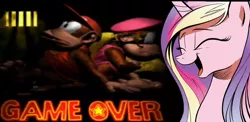 Size: 1040x508 | Tagged: cadance laughs at your misery, derpibooru import, diddy kong, dixie kong, donkey kong country, donkey kong country 2, exploitable meme, game over, meme, nintendo, obligatory pony, princess cadance, rareware, safe