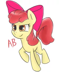 Size: 456x556 | Tagged: safe, artist:ab, derpibooru import, apple bloom, earth pony, pony, female, filly, raised hoof, simple background, solo, white background