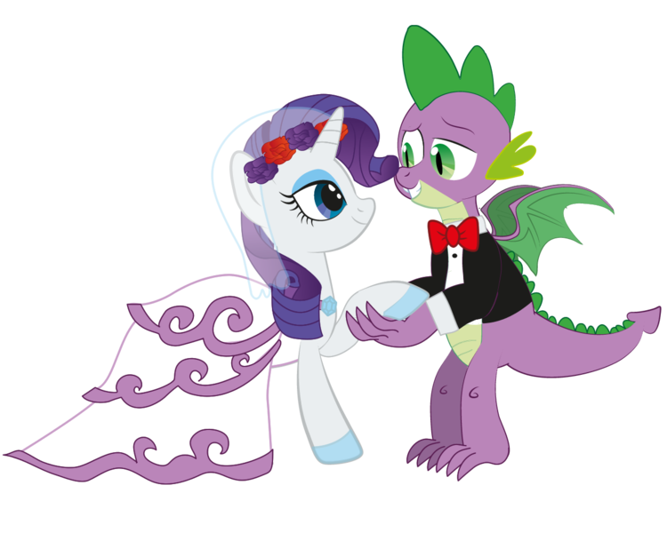 Size: 1280x1024 | Tagged: safe, artist:raggyrabbit94, derpibooru import, rarity, spike, clothes, dress, female, male, older, shipping, sparity, straight, suit, teenage spike, wedding, wedding dress, winged spike, wings