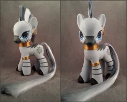 Size: 1024x819 | Tagged: artist:hannaliten, brushable, custom, derpibooru import, irl, photo, safe, solo, styling size, toy, zebra, zecora