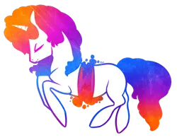 Size: 800x632 | Tagged: safe, artist:captivelegacy, derpibooru import, oc, oc:vivid visions, unofficial characters only, goo, pony, unicorn, candy gore, female, gore, half, mare, modular, neon, pretty, rainbow, solo