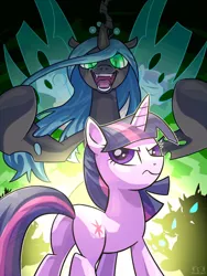 Size: 450x600 | Tagged: a canterlot wedding, artist:boguti, changeling, derpibooru import, pixiv, plot, princess cadance, queen chrysalis, safe, shining armor, twilight sparkle