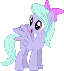 Size: 9012x10000 | Tagged: safe, artist:the-aziz, derpibooru import, flitter, pegasus, pony, hurricane fluttershy, absurd resolution, bow, cute, female, looking back, mare, simple background, solo, spread wings, transparent background, vector, wings