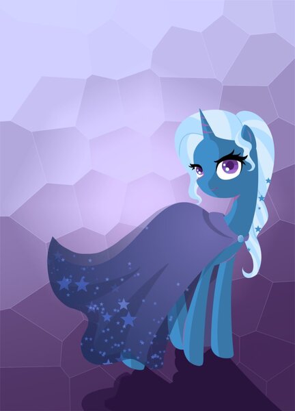 Size: 759x1054 | Tagged: safe, artist:katyand, artist:sewingintherain, derpibooru import, trixie, pony, unicorn, alternate hairstyle, clothes, dress, female, mare, solo