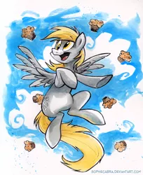 Size: 546x670 | Tagged: safe, artist:kenket, artist:spainfischer, derpibooru import, derpy hooves, pegasus, pony, female, mare, muffin, solo, that pony sure does love muffins