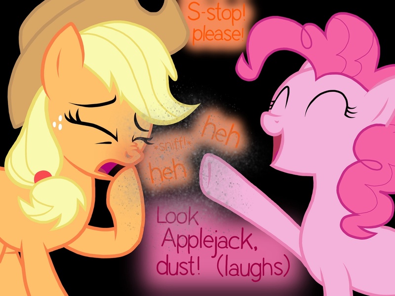 Size: 2048x1536 | Tagged: applejack, artist:proponypal, derpibooru import, dust, fetish, humor, laughing, nose wrinkle, nostril flare, nostrils, pepper, pinkie pie, pre sneeze, ready to sneeze, safe, scrunchy face, sneezing, sneezing fetish, teasing