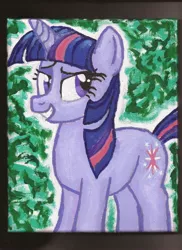 Size: 1700x2338 | Tagged: safe, artist:pwnyville, derpibooru import, twilight sparkle, pony, unicorn, painting, smug, smuglight sparkle, solo