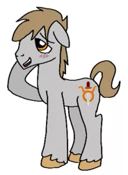 Size: 397x540 | Tagged: safe, artist:bronyponyguy, derpibooru import, oc, unofficial characters only, earth pony, pony, blushing, floppy ears, male, simple background, solo, stallion, tavrosbrony, white background