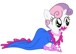 Size: 5580x4000 | Tagged: 5-year-old sweetie belle, absurd resolution, artist:killer-dash, clothes, cute, derpibooru import, diasweetes, dress, for whom the sweetie belle toils, lipstick, safe, shoes, simple background, solo, sweetie belle, transparent background, vector