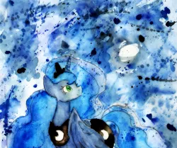 Size: 1579x1321 | Tagged: safe, artist:chiuuchiuu, derpibooru import, princess luna, solo, traditional art