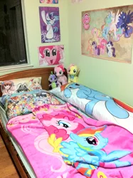 Size: 1936x2592 | Tagged: anime, applejack, bedroom, body pillow, derpibooru import, fluttershy, irl, merchandise, photo, pinkie pie, princess celestia, princess luna, rainbow dash, rarity, room of pony, safe, twilight sparkle