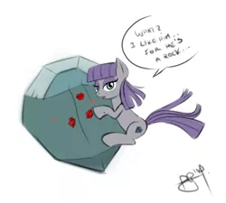 Size: 700x630 | Tagged: artist:pia-sama, cargo ship, defensive, derpibooru import, maud pie, rockcon, safe, shipping, simple background, tom, tomaud, white background